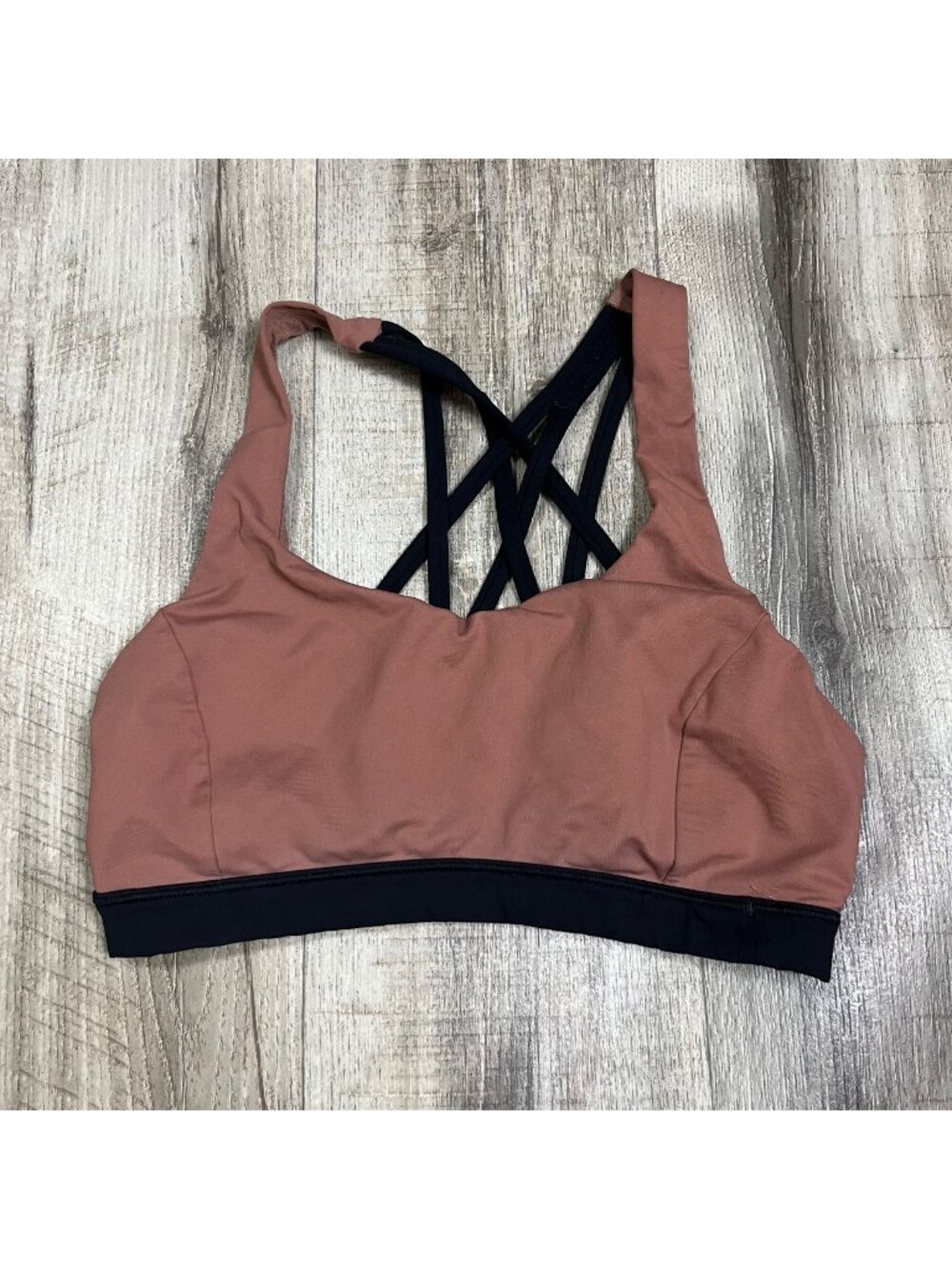Lululemon Athletic Free To Be Serene Racerback Sports Bra Henna Black Size 4